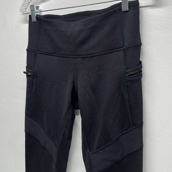 Lululemon Keep The Fleece Tight *28" Solid Black Leggings Pants Size 4 - Picture 9 of 13